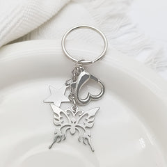 Y2K Hollow Out Butterfly Star Keychain Keyring Bag Purse Car Key Pendant
