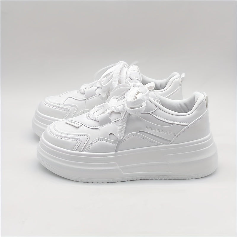 Women's Platform Skate Shoes Round Toe Low Top Trainers