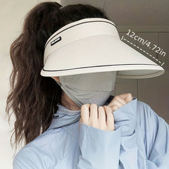 Wide Brim Casual Visor Hat UV Protection