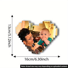 Custom Heart Shaped Photo Block Puzzle for Him Her