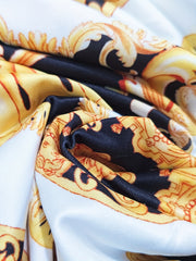 Baroque Print Maxi Dress With Belt
