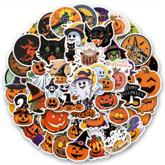 60pcs Halloween Stickers Pumpkins & Spooky Vinyl Pack Water Bottles