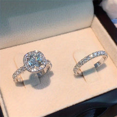 2pcs Rhinestone Decor Ring Set Girls Size 5 11