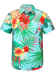 Men's Floral Hawaiian Shirt - Short Sleeve Button-Up for Summer