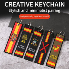 Double Sided Letter Embroidery Keychain Keyring Bag Hanging Pendant Key Chain