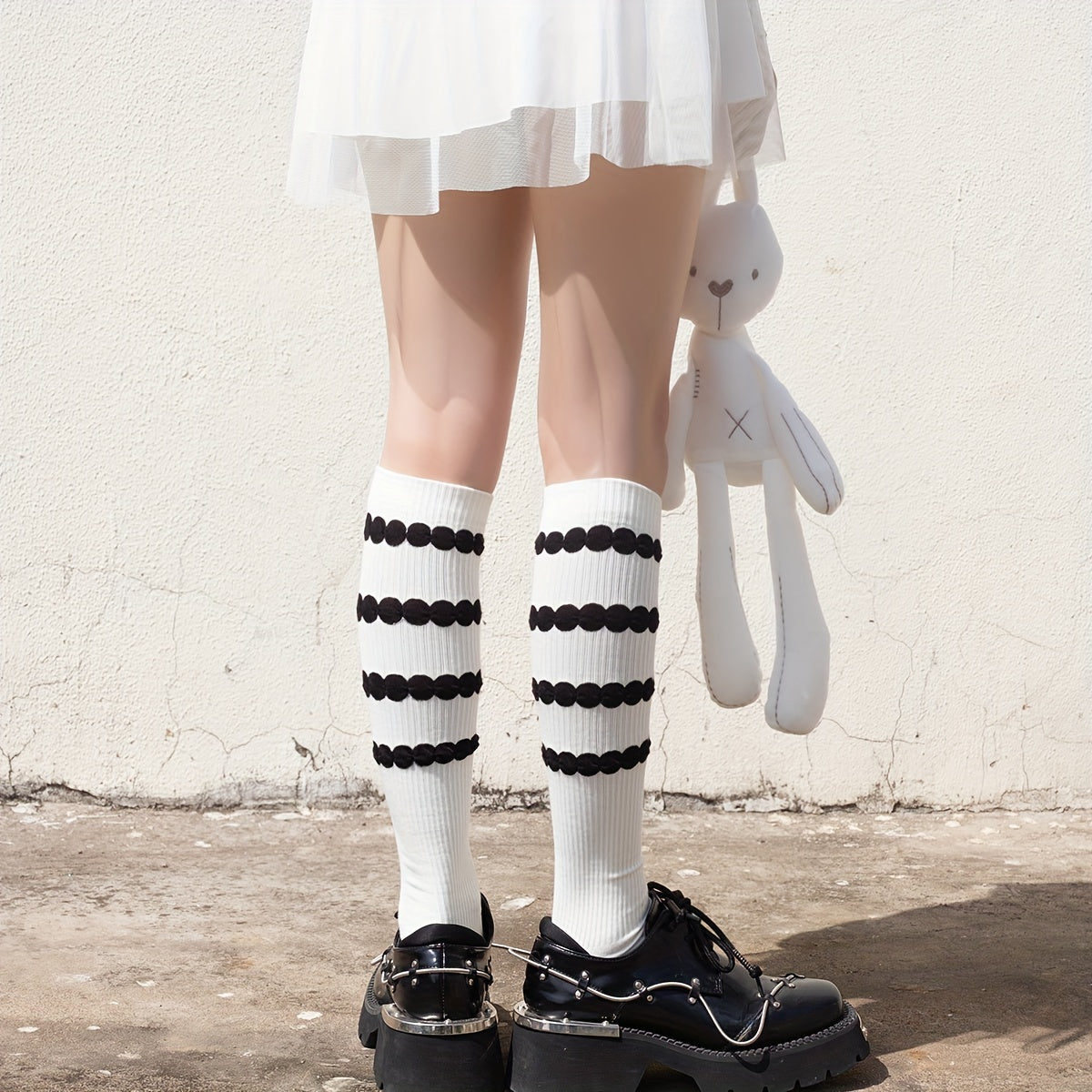 Striped Calf Socks Knee High Stockings
