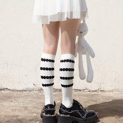 Striped Calf Socks Knee High Stockings