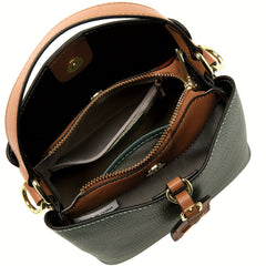 ZOOLER Large Capacity Leather Bucket Bag Crossbody