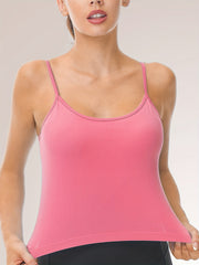 Solid Cami Top Comfy Crew Neck Backless