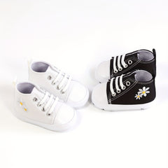 Daisy Embroidered Baby Girl Sneakers Lightweight Non Slip Shoes