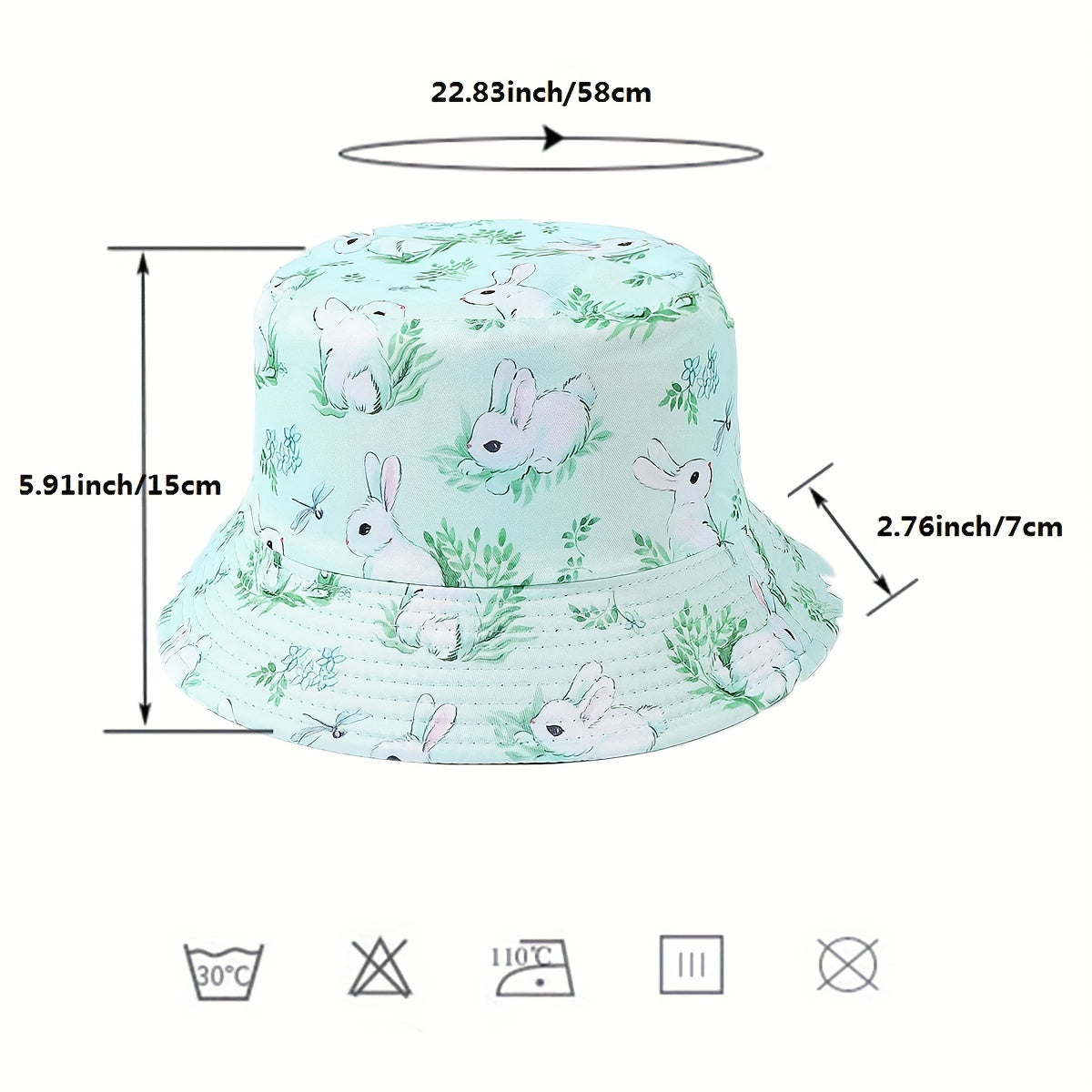 Easter Bunny Fisherman Hat Double Sided Small Fresh Unisex Basin Hat