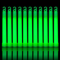 12 Hour Ultra Bright 6 Green Glow Sticks Camping Parties & More