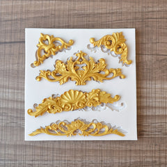 Baroque Scroll Chocolate Mold for Cake Decorating DIY Baking Kitchen Gadgets