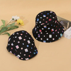 2pcs Plaid Distressed Bucket Hat & Newsboy Cap, Casual Adjustable Basin Hats