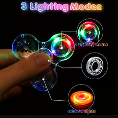LED Light Up Fidget Spinner Transparent Stress Relief Hand Toy for Kids & Adults