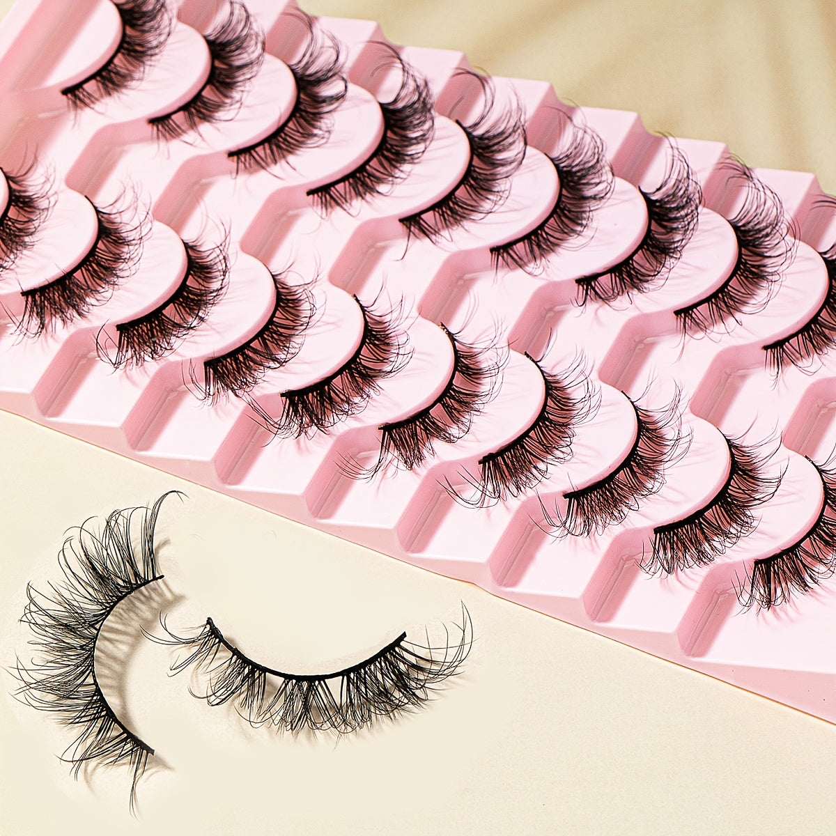 Cat Eyes 3D Faux Mink False Eyelashes Natural Fluffy Winged Extension