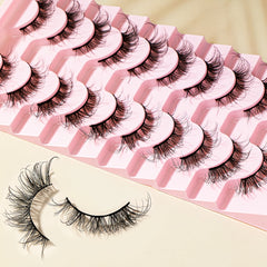 Cat Eyes 3D Faux Mink False Eyelashes Natural Fluffy Winged Extension