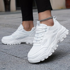 Women's Mesh Platform Sneakers Casual Lace Up Outdoor Shoes