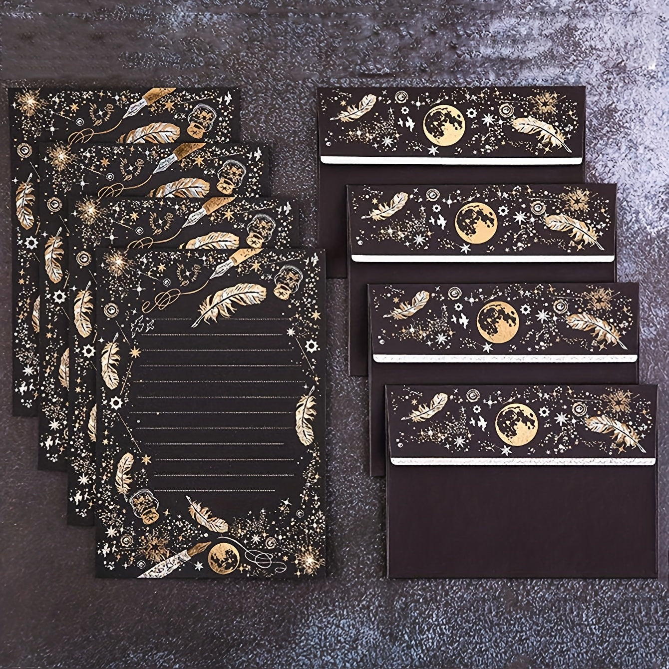 Retro Bronzing Envelopes and Letter Paper Set