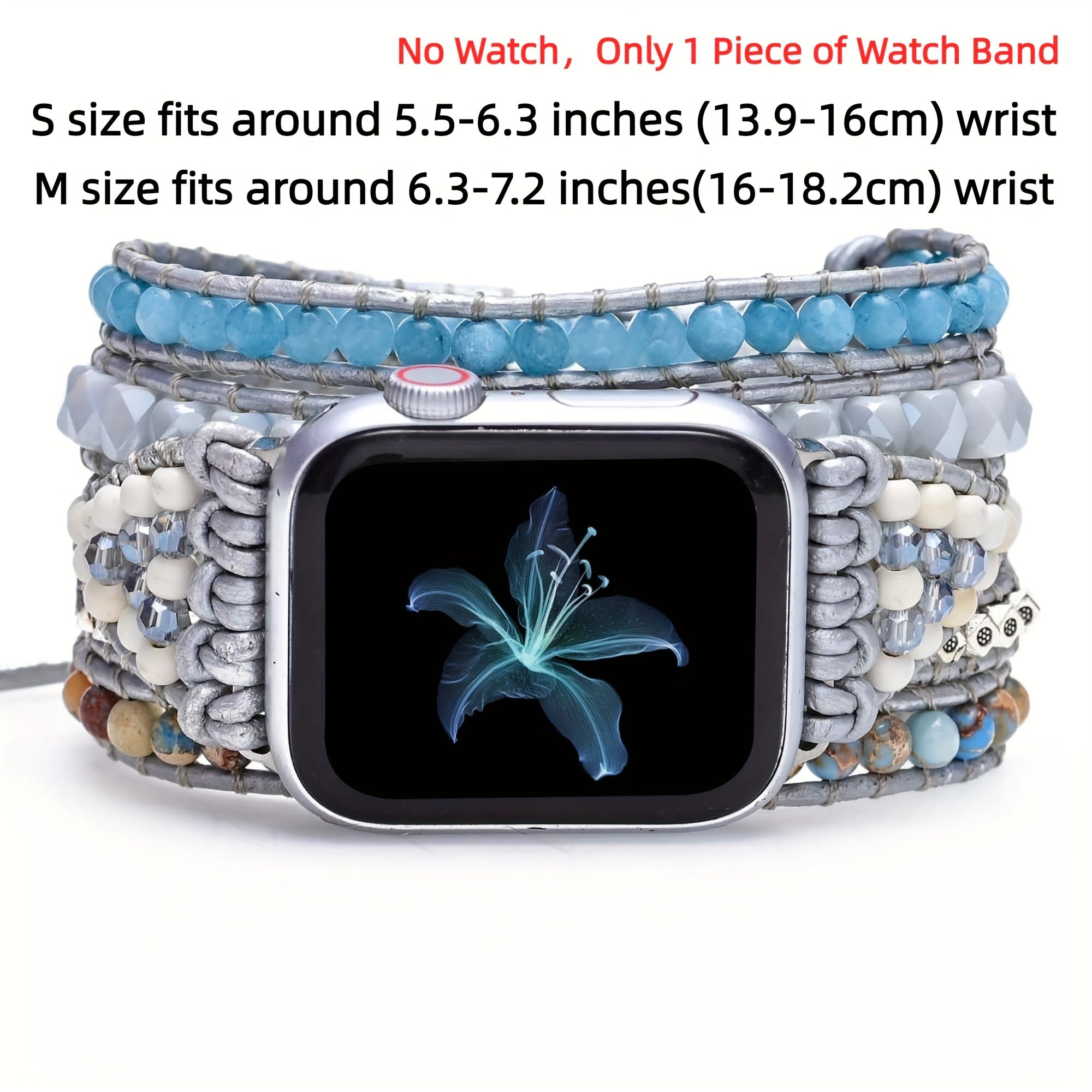 Adjustable Bohemian Stone Watch Band Men Crystal Band 38mm-45mm