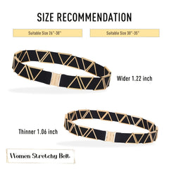 Women's High Waist Elastic Stretch Belt Vintage Metal Buckle Dress Belts