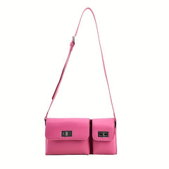 Y2K Style Crossbody Bag Double Pockets Purse Women Niche Buckle Shoulder Bag