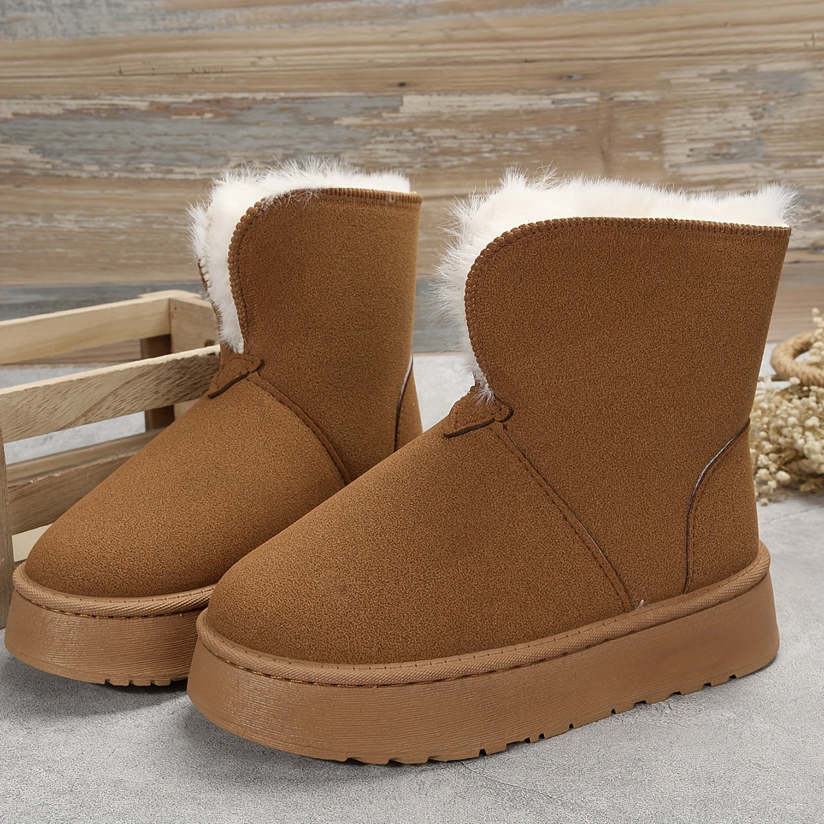 Women's Non slip Thickened Medium Tube Snow Boots