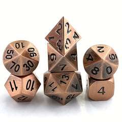 7pcs Metal Dice For Board Game, Faceted Dice For Entertainment