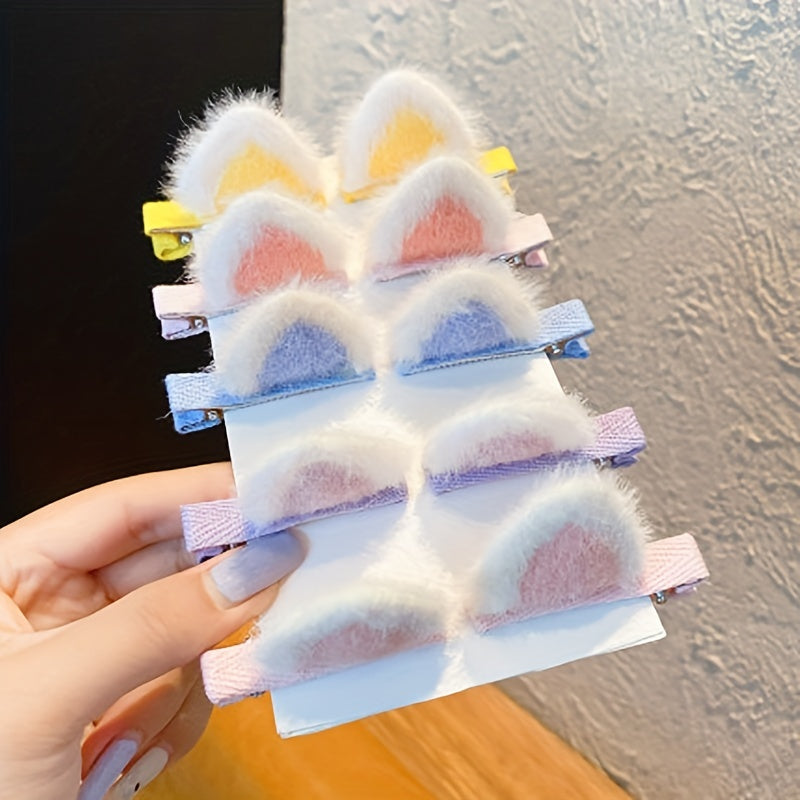Cat Ears Plush Bangs Clip Hair Clips Hair Accessories for Girls