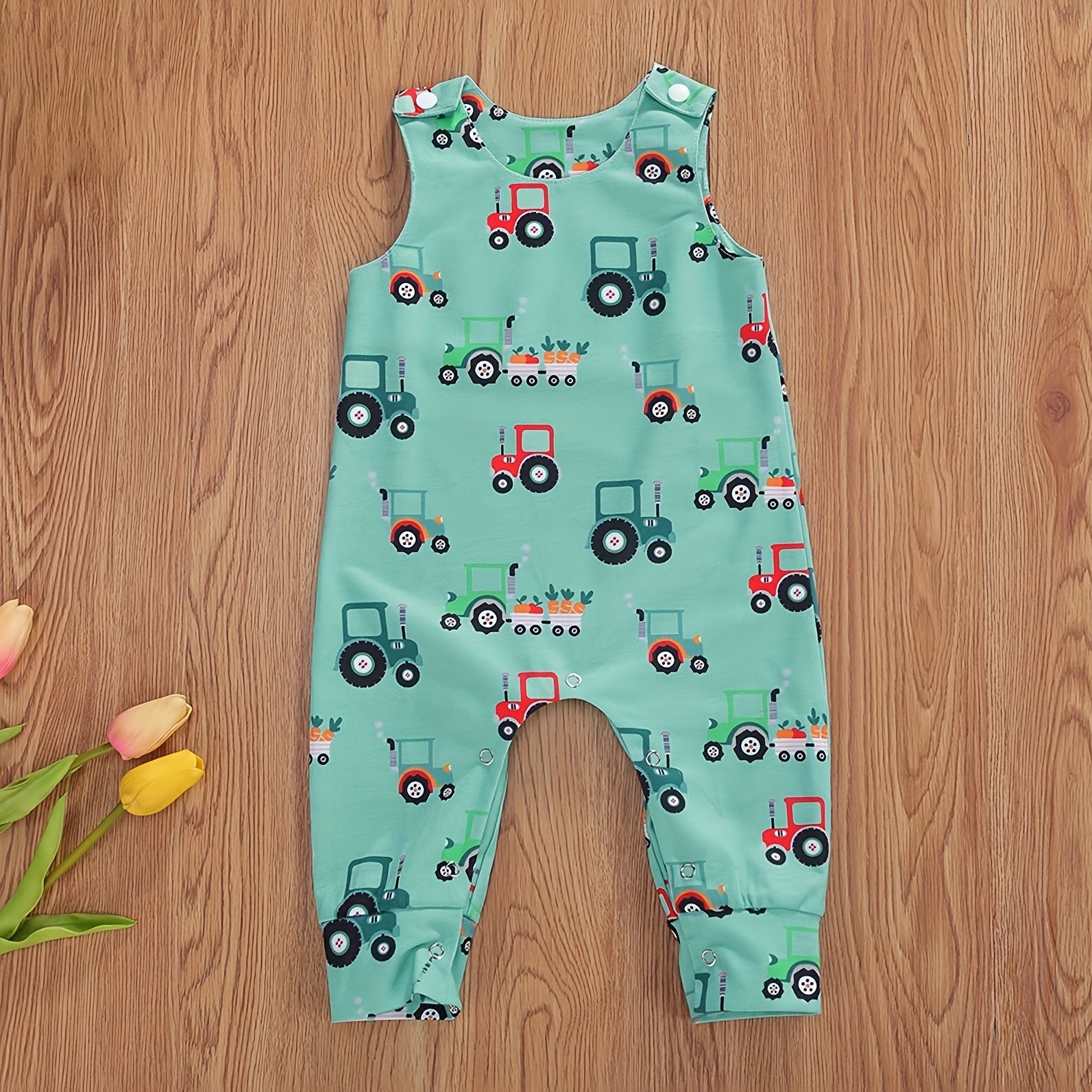 Baby Boys Cartoon Sleeveless Romper Jumpsuit