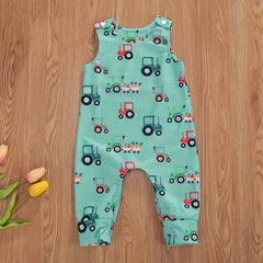 Baby Boys Cartoon Sleeveless Romper Jumpsuit