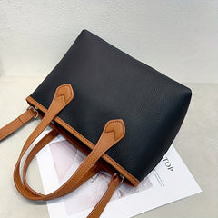 Leather Convertible Shoulder Bag Zipper Closure Minimalist Crossbody Bag