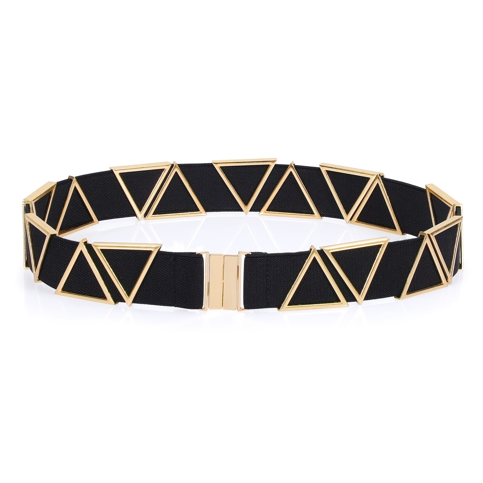 Women's High Waist Elastic Stretch Belt Vintage Metal Buckle Dress Belts