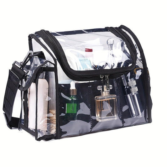 Clear Makeup Organizer Bag Cosmetic Bag With Sturdy Zipper And External Pockets