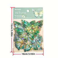 20pcs Gilded PVC Large Sticker Bag Butterfly Shadow Trail Series Retro Guka