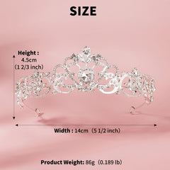 Baroque Rhinestone Tiara Crown for Bridal Princess Women