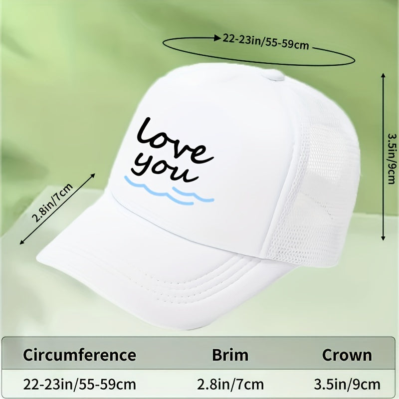 Love Adjustable Trucker Hat For Couple