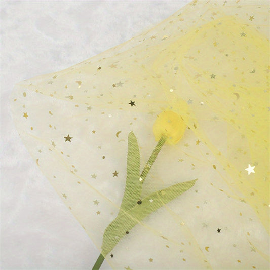 Glitter Star Mesh Fabric, Festive Gift Doll Skirt, 1/3/5 Yards Wide Sheer Fabric