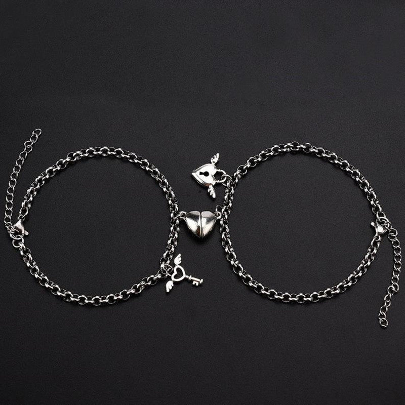 Couple Bracelets Set Magnetic Heart Attraction Bracelets