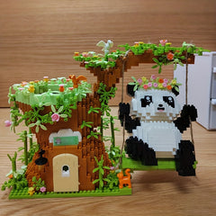 Panda Building Blocks Swing Pen Holder Puzzle Toy Gift
