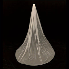 Women's Long Tulle Wedding Veil with Tiaras Sheer Flowing Train