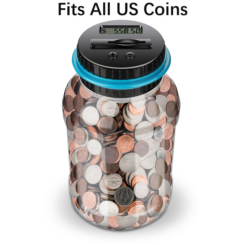 Digital Coin Counting Money Jar 800 Capacity Kids Piggy Bank Fits All US Coins