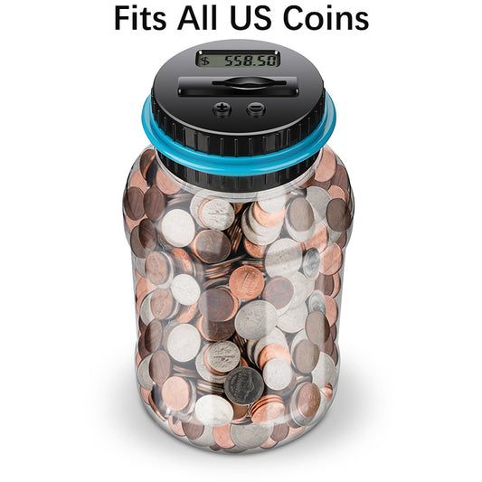 Digital Coin Counting Money Jar 800 Capacity Kids Piggy Bank Fits All US Coins