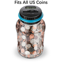 Digital Coin Counting Money Jar 800 Capacity Kids Piggy Bank Fits All US Coins