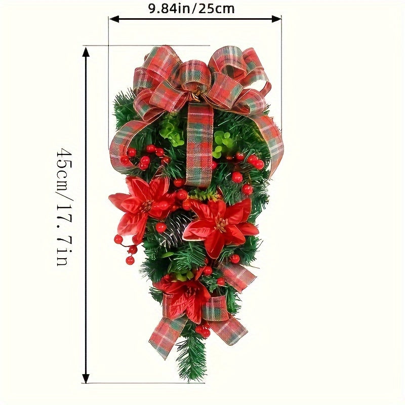 Christmas Ribbon Flower Hanging Decoration For Wall And Door
