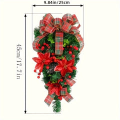 Christmas Ribbon Flower Hanging Decoration For Wall And Door