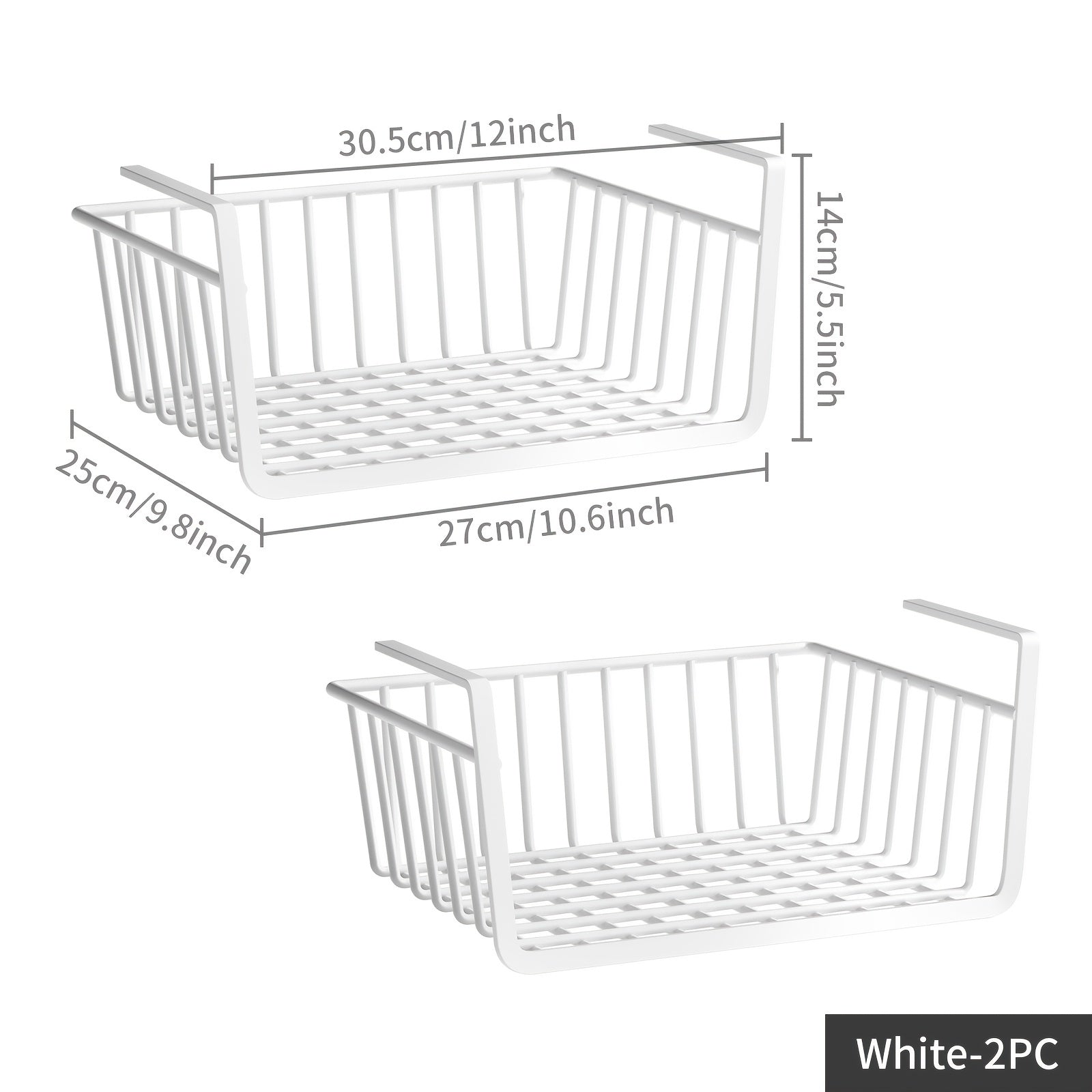 4pcs Under Cabinet Storage Shelf Wire Baskets Hanging Storage Baskets