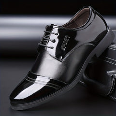 Men's Non Slip Round Toe Lace Up Dress Shoes for Wedding Party Business