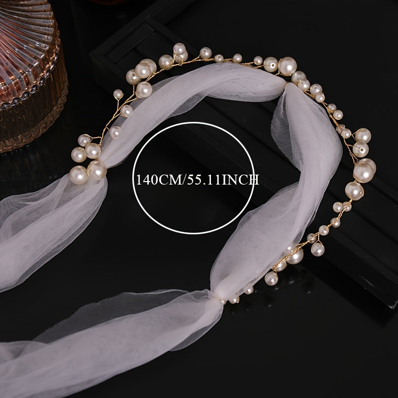 Bridal Headpiece Faux Pearl Soft Chain Hairband Hair Accessories Wedding