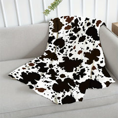 Cow Pattern Casual Throw Blanket Winter Warm Flannel Blanket